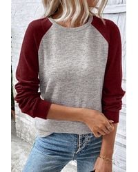 Azura Exchange - Kleurblok Raglan Top - Lyst