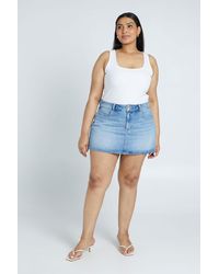 Boohoo - Plus Denim Mini Skort - Lyst