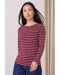 Roman - Stripe Print Soft Touch Top - Lyst