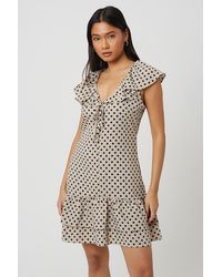 Brave Soul - Polka Dot Mini Dress With Frill Detail - Lyst