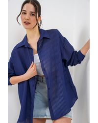Bigdart - Textured Long Sleeve Button-Up Shirt - Lyst
