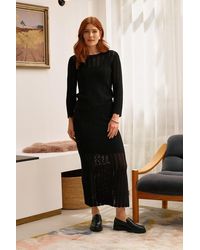 Izabel London - High Waist Crochet Knit Midi Skirt - Lyst
