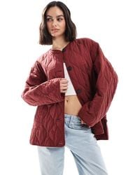 ASOS - Dolphin Hem Collarless Quilted Jacket - Lyst