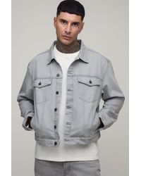 BoohooMAN - Tall Basic Oversized Boxy Denim Jacket - Lyst