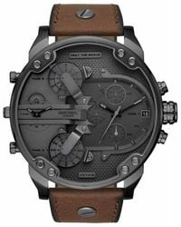 DIESEL - Dz7413 Mr. Daddy 2.0 Chronograph Leather Watch Stainless Steel - Lyst