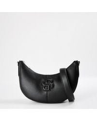 BOSS - Accessories Anett Halfmoon Crescent Shape Hobo Bag With Monogram - Lyst