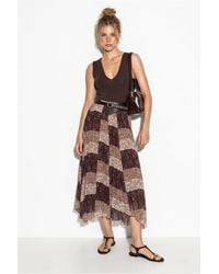 Bianco Lucci - High Waist Paisley Print Midi Skirt With Belt - Lyst
