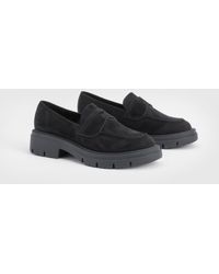 Boohoo - Faux Suede Chunky Panel Detail Loafers - Lyst