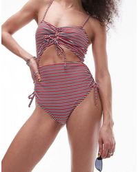 TOPSHOP - Cut Out Swimsuit - Lyst