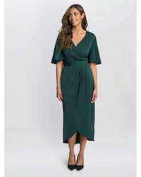 Gina Bacconi - Misha V Neck Midi Dress - Lyst