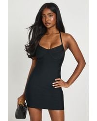 Boohoo - Premium Bandage Underbust Detail Mini Dress - Lyst