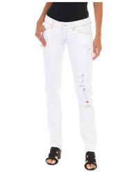 Met - Long Denim Pants With Ripped Effect And Narrow Hems E014152 - Lyst