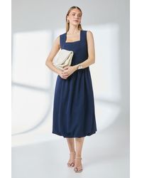 PRINCIPLES - Square Neck Parachute Midi Dress - Lyst