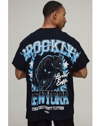 BoohooMAN - Oversized Brooklyn Over The Seams Print T-Shirt Cotton - Lyst