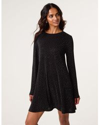 Blue Vanilla - Lurex Diamante Swing Dress - Lyst