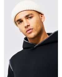 BoohooMAN - Ribbed Micro Beanie - Lyst