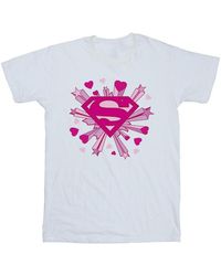 Dc Comics - Superman Hearts And Stars Logo T-Shirt Cotton - Lyst