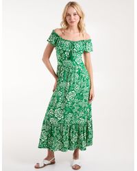 Blue Vanilla - Off The Shoulder Hanky Hem Midi Dress - Lyst
