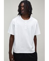 BoohooMAN - Basic Relaxed Fit Henley T-Shirt - Lyst