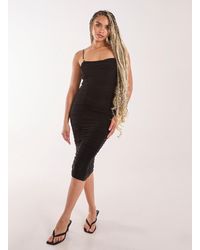 Pink Vanilla - Ruched Ring Strappy Midi Dress - Lyst