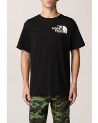 The North Face - T Shirt Ss Coordinates Tee Black Cotton - Lyst