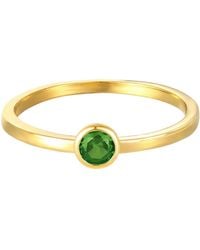 The Jewellery Stockroom - Plated Birthstone Cz Rubover Ring - Lyst