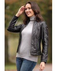 Monom - 'Victoria' Real Leather Slim Fit Fashion Biker Jacket - Lyst