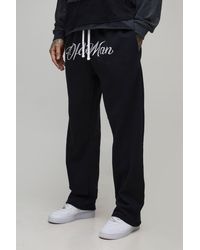 BoohooMAN - Tall Baggy Fit Ofcl Print Extended Drawcord Joggers - Lyst