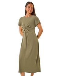 Roman - Petite Twist Front Stretch Midi Dress - Lyst