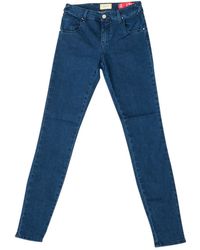 Met - Long Denim Pants With Skinny Cut Hems 10Db50154 - Lyst