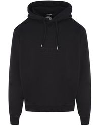 DSquared² - Cool Fit Zwarte Hoodie Met Esdoornbladlogo En Reliëf - Lyst