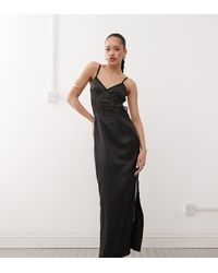 Labelrail - X Jennifer Mcking Satin Mesh Cut-Out Maxi Dress - Lyst
