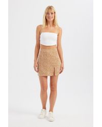 Hiccup - Floral High Waist Side Slit Mini Skirt - Lyst