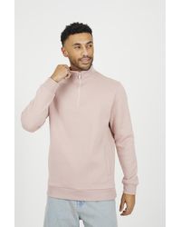 Brave Soul - Funnel Neck 1/4 Zip Sweatshirt - Lyst