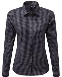 PREMIER - Ladies Maxton Check Long Sleeve Shirt (Steel/) - Lyst