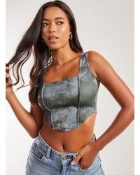 Pink Vanilla - Watermark Corset Vest Top - Lyst