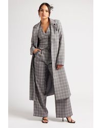 Urban Bliss - Check Longline Duster Coat - Lyst