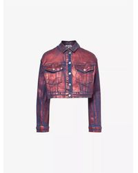 Amy Lynn - Amylynn Metallic Patterned Denim Jacket With Woven Cuff - Lyst