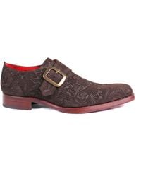 Jeffery West - Dexter 'Hoodoo' Embossed Suede Monk Strap Shoe Leather - Lyst