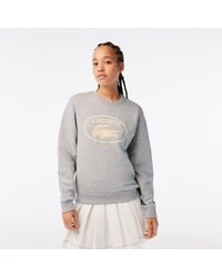 Lacoste - Loose Fit Organic Cotton Fleece Sweatshirt - Lyst