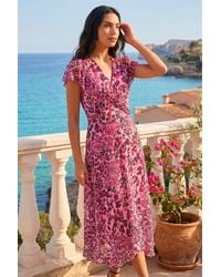 Roman - Animal Print Twist Front Midi Dress - Lyst