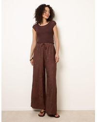Blue Vanilla - Embroidered Pattern Wide-Leg Trousers - Lyst