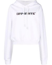 Off-White c/o Virgil Abloh - Geometric Logo Cropped Hoodie Cotton - Lyst