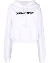 Off-White c/o Virgil Abloh - Geometric Logo Cropped Hoodie Cotton - Lyst