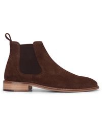 London Brogues - Suede Leather Slip-On Chelsea Ankle Boots - Lyst