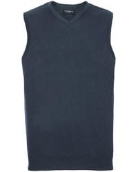 Russell - Collection V-Neck Sleevless Knitted Pullover Top Jumper (French) - Lyst
