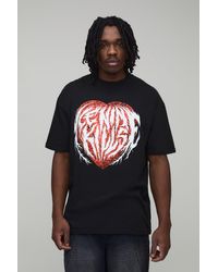 BoohooMAN - Tall Oversized Ice Nine Kills Heart License Printed T-Shirt - Lyst