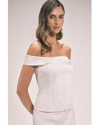 Karen Millen - Tailored Satin Bodice Top - Lyst