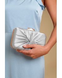 Oasis - Beaut Satin Twist Clutch Bag - Lyst