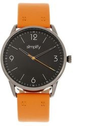 Simplify - The 6300 Leather-Band Watch - Lyst